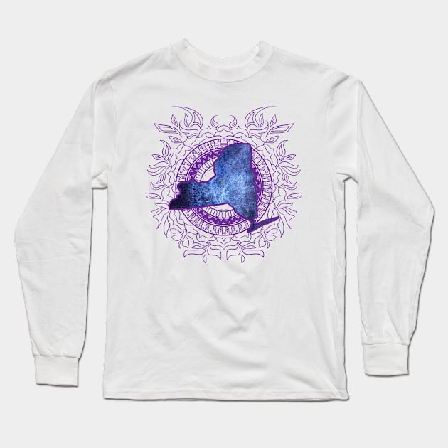 New York Mandala Long Sleeve T-Shirt by Manfish Inc.